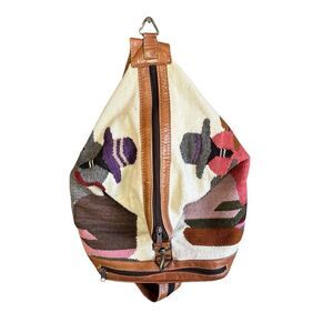Perdido Trading Wool Leather Bag Southwest Ecuador Backpack Crossbody Western